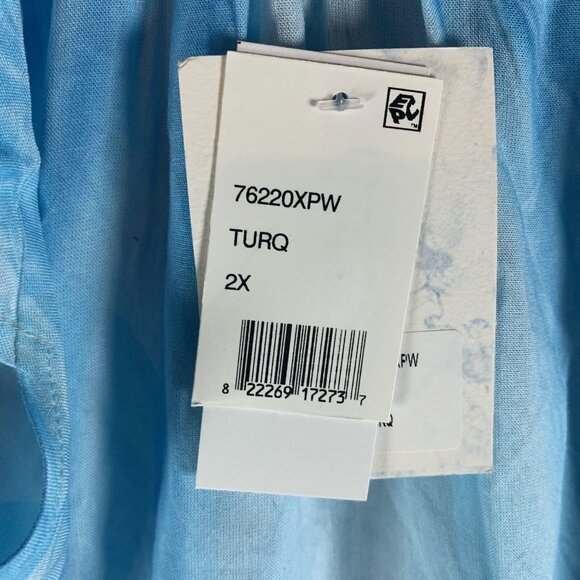 Raviya Cover-Up Dress Womens 2X Blue Rayon Pigment Wash Off the Shoulder S9498 - Picture 5 of 10